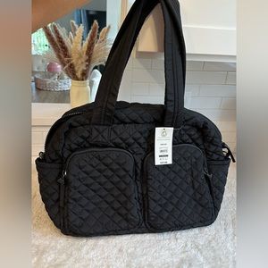 Black tufted travel bag / diaper bag